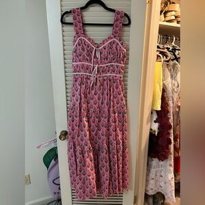 Entro Pink and Black Floral Maxi Dress